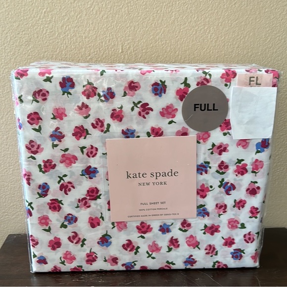 kate spade Other - Kate Spade New York Cotton Percale Full Sheet Set (4PC) -floral on White
